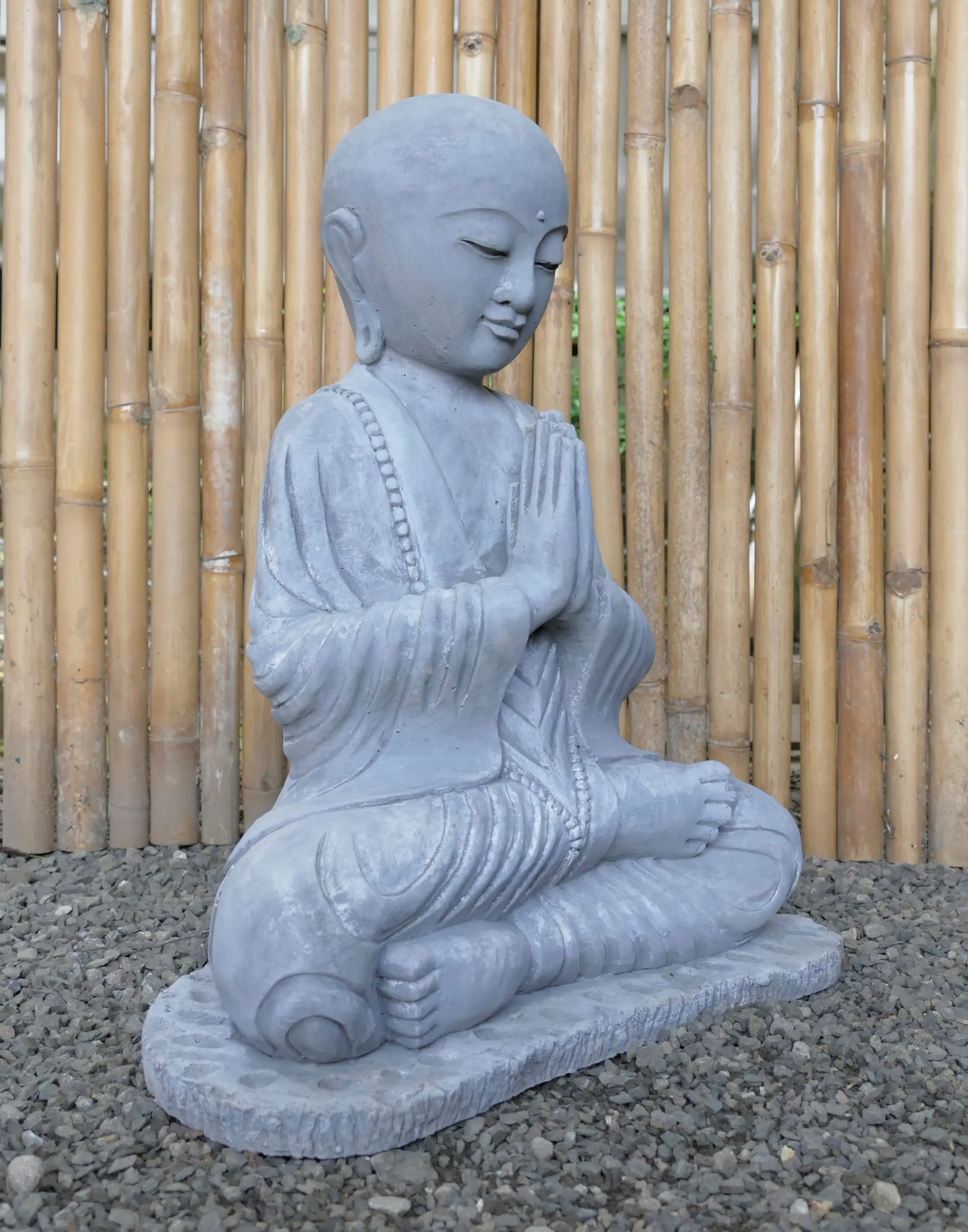  Product image 6 of the product “Lokesh - Seated Monk no hair, 60 cm H | cast stone ”